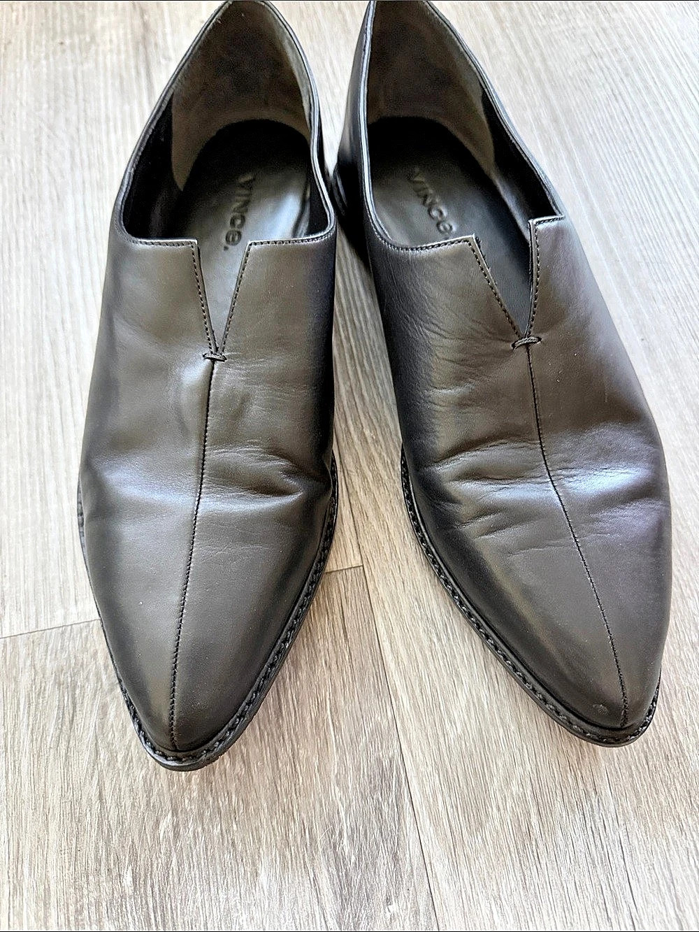 Vince Darlington Flat Leather Slip-On Loafers Brown US 7